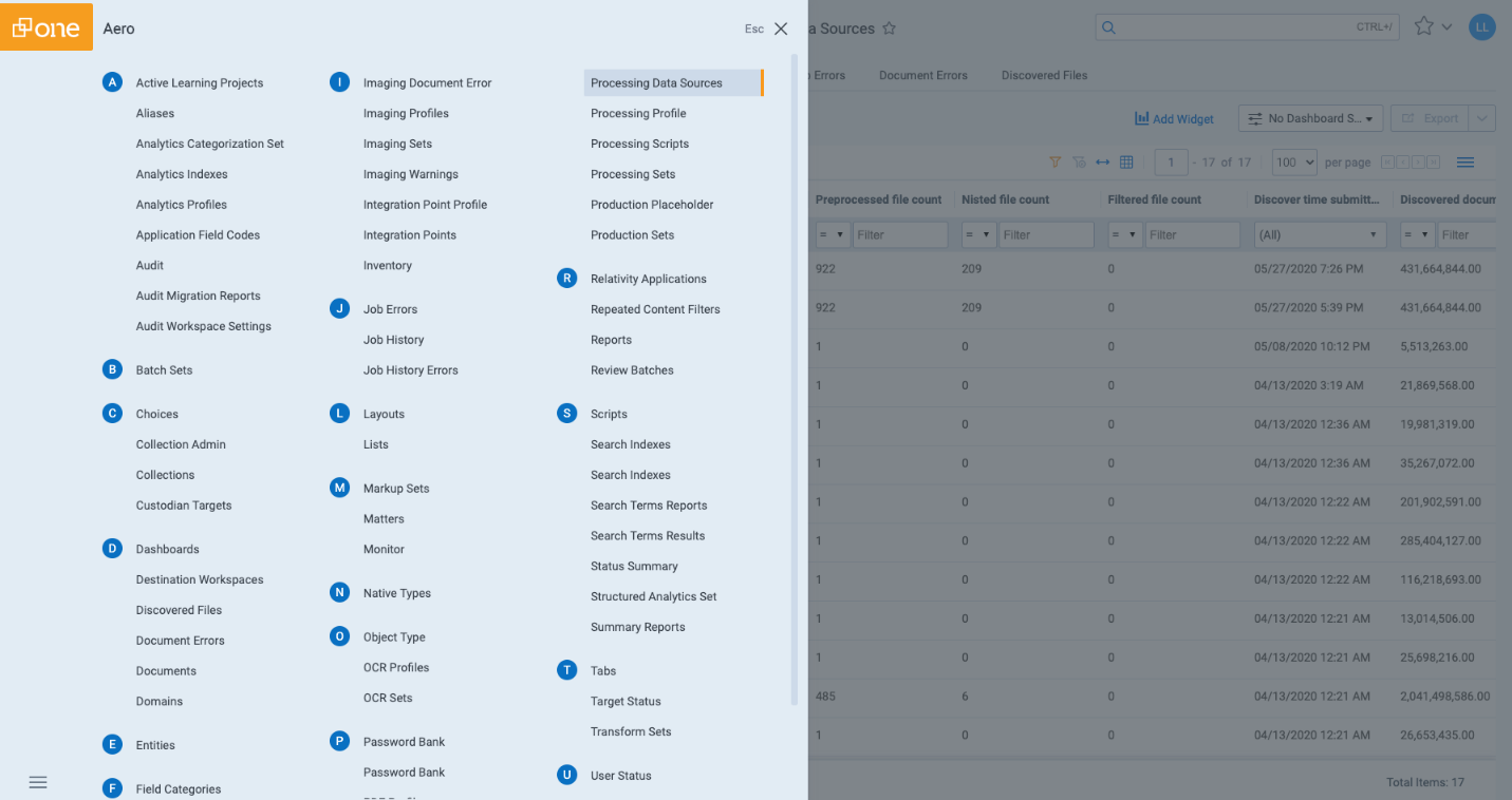 Aero screenshot | All tabs menu