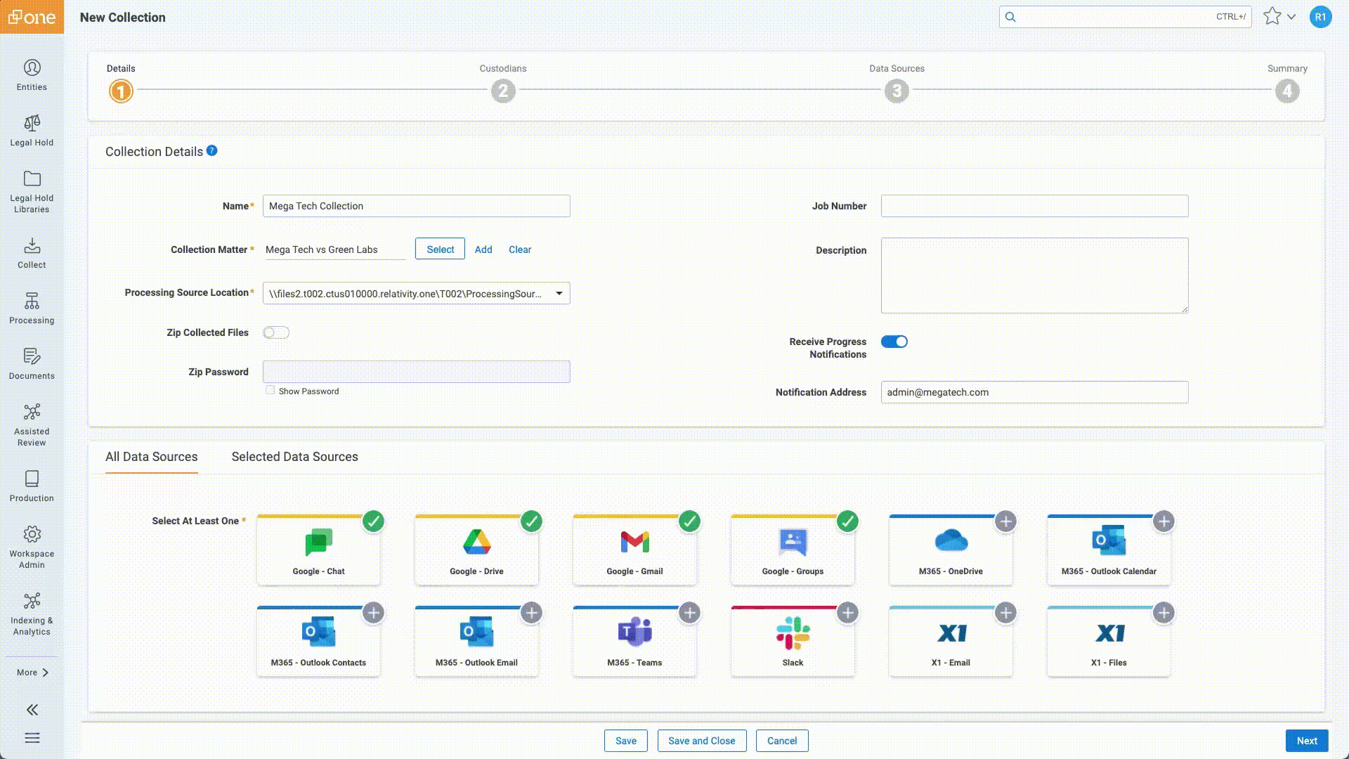 Collect in RelativityOne GIF