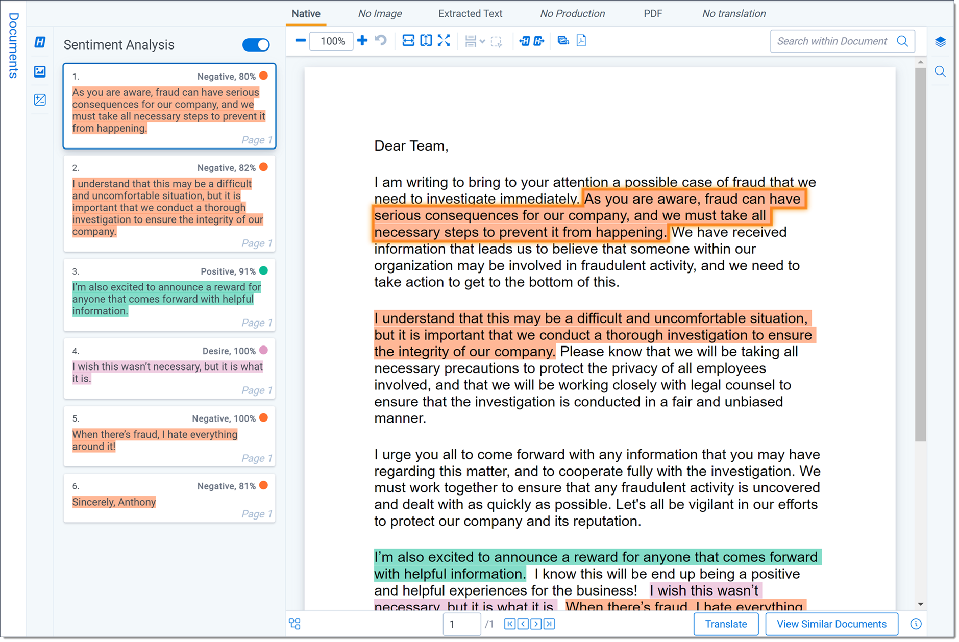Sentiment Analysis screenshot