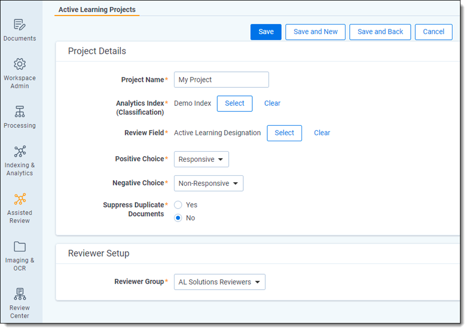 Relativity Server | Active Learning screenshot