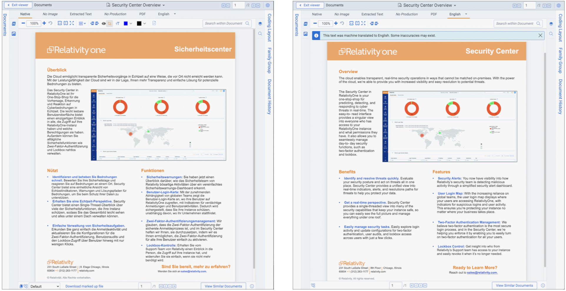 Translation example - side by side