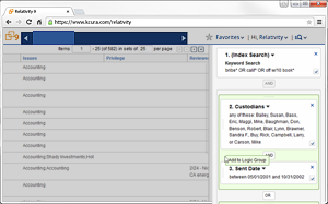 Searching & Building in Relativity