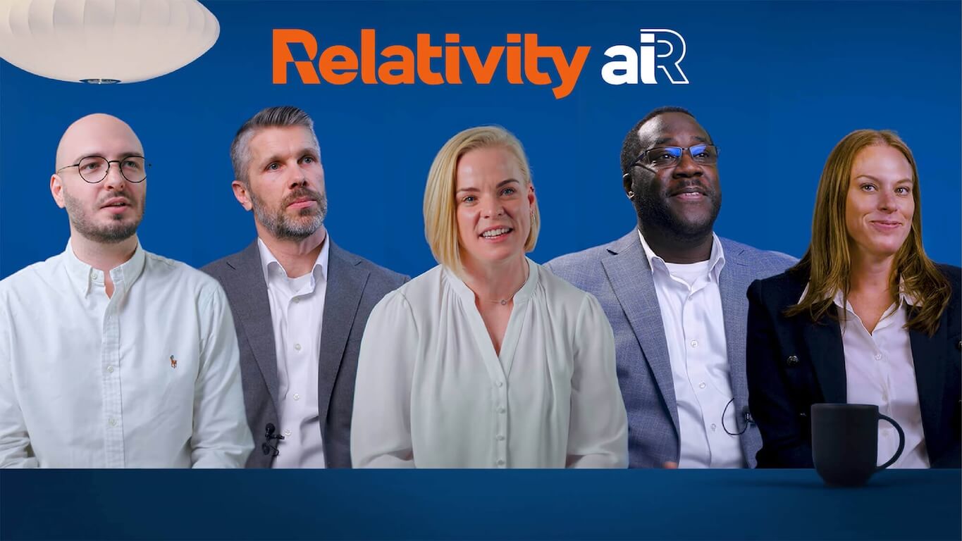 Video showcasing how real customers are using Relativity aiR to cut costs, save time, and enhance their legal workflows using generative AI.