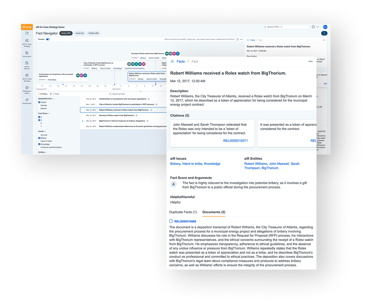 aiR for Case Strategy screenshot - Connect the Dots