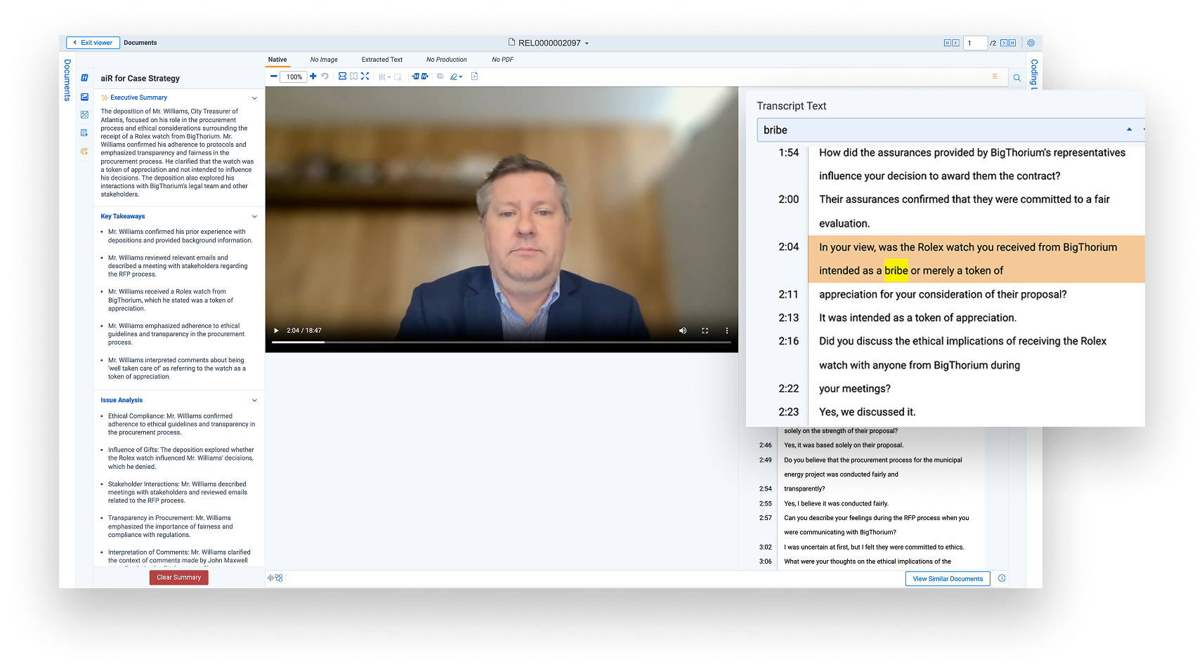 aiR for Case Strategy: Get more out of your testimony screenshot
