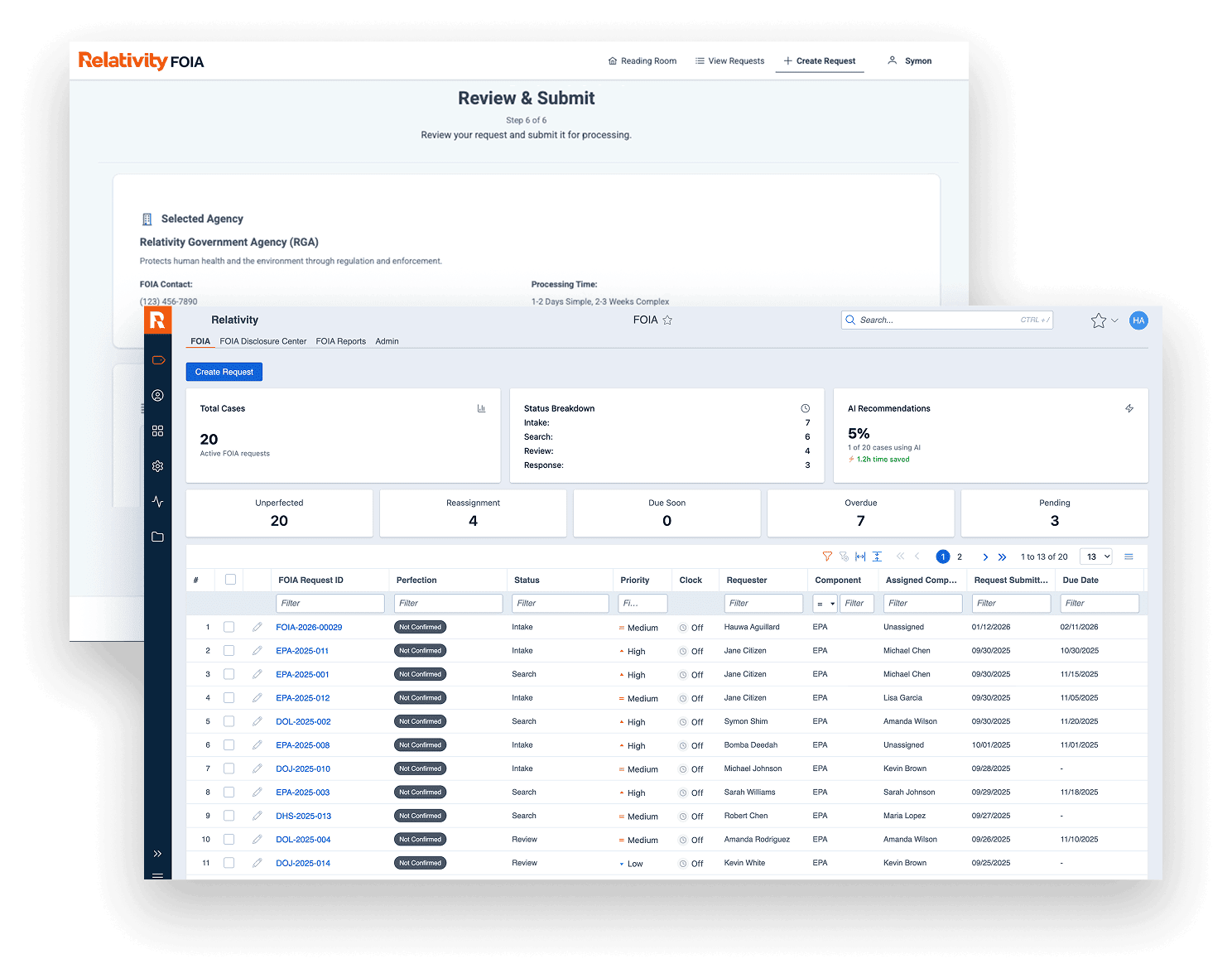Relativity FOIA - Capture & track every request from the start screenshot