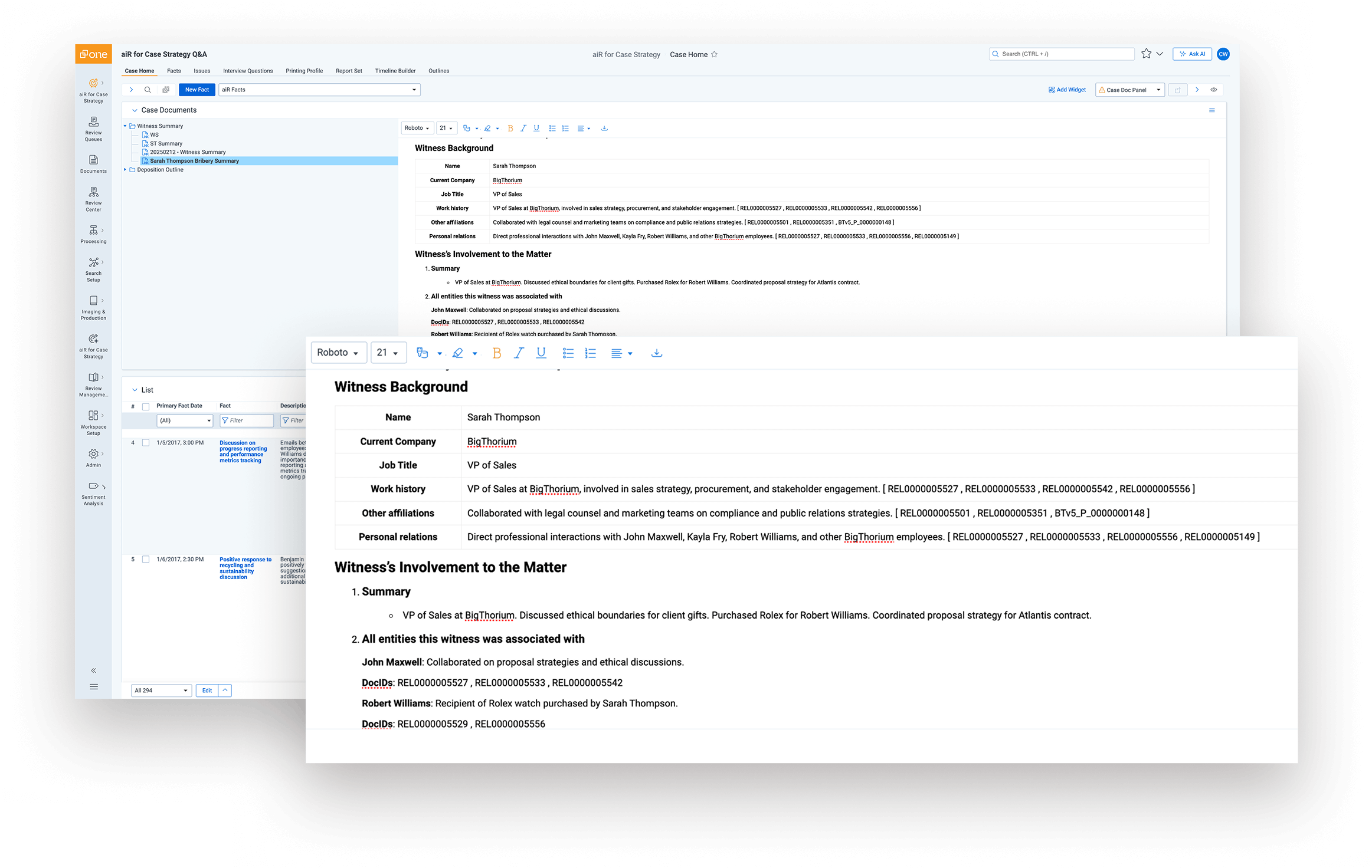 aiR for Case Strategy screenshot