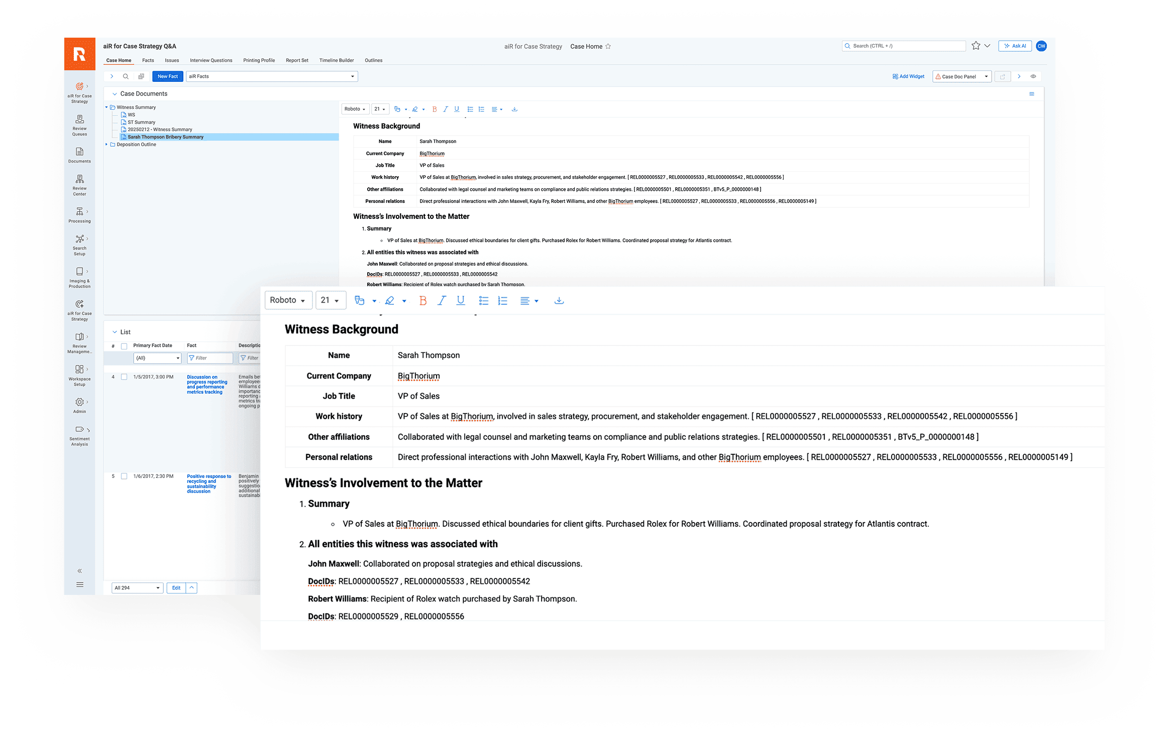 aiR for Case Strategy screenshot