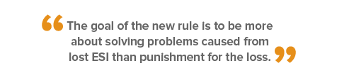 Quote - The goal of the new rule is to be more about solving problems caused from lost ESI than punishment for the loss.