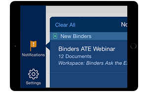 Notifications in Binders