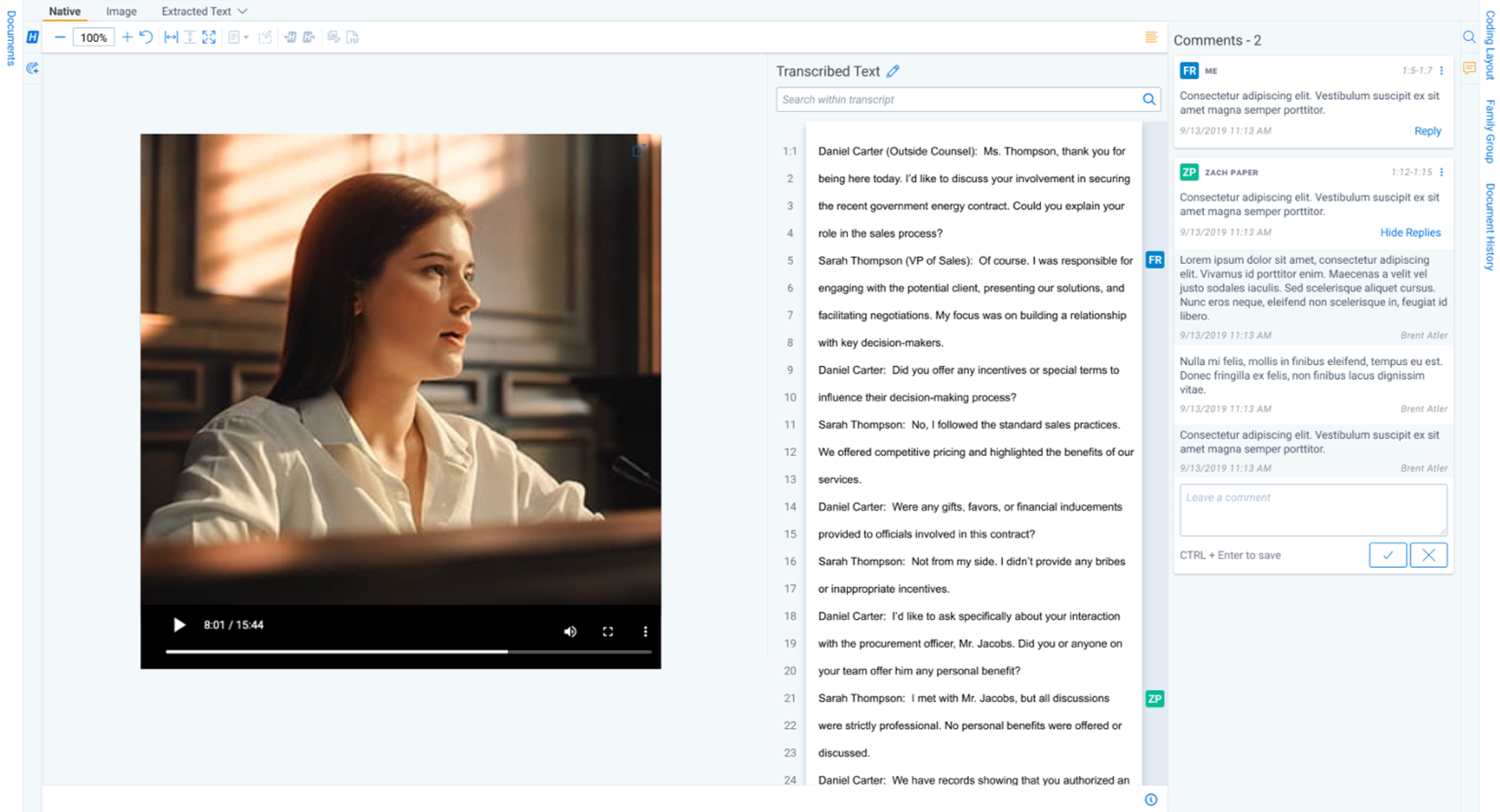 A/V Transcrption in RelativityOne